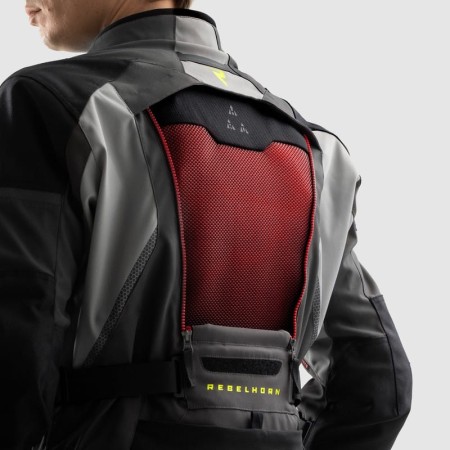 KURTKA MOTOCYKLOWA TEKSTYLNA REBELHORN HARDY 3.0 DARK GREY BLACK FLUO YELLOW