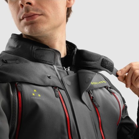 KURTKA MOTOCYKLOWA TEKSTYLNA REBELHORN HARDY 3.0 DARK GREY BLACK FLUO YELLOW