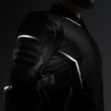 KURTKA MOTOCYKLOWA TEKSTYLNA REBELHORN SCANDAL 3 BLACK GREY FLUO YELLOW