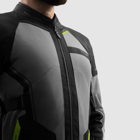 KURTKA MOTOCYKLOWA TEKSTYLNA REBELHORN SCANDAL 3 BLACK GREY FLUO YELLOW