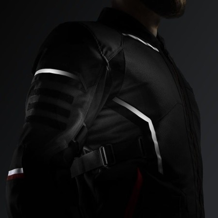 KURTKA MOTOCYKLOWA TEKSTYLNA REBELHORN SCANDAL 3 DARK GREY BLACK RED