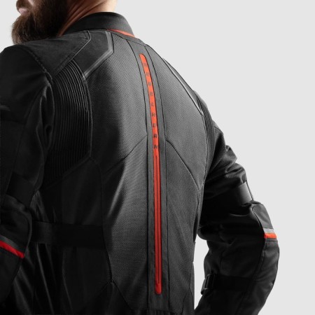 KURTKA MOTOCYKLOWA TEKSTYLNA REBELHORN SCANDAL 3 DARK GREY BLACK RED