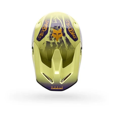 KASK MOTOCYKLOWY FOX V1 IMAGE PRINT PURPLE YELLOW