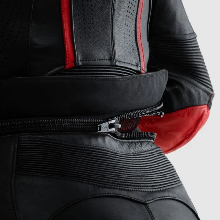 SPODNIE MOTOCYKLOWE SKÓRZANE DAMSKIE REBELHORN DIVA BLACK RED W36