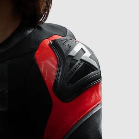 KURTKA MOTOCYKLOWA SKÓRZANA DAMSKA REBELHORN DIVA RS BLACK RED W32
