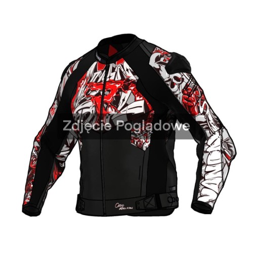 Przejdź do produktu KURTKA MOTOCYKLOWA SKÓRZANA REBELHORN VANDAL 2 CRUZE BLACK DARK GREY RED 46