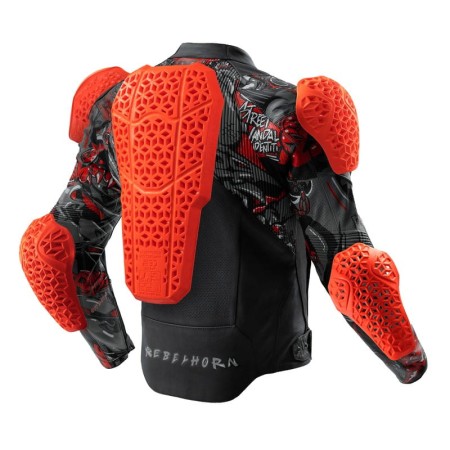 KURTKA MOTOCYKLOWA SKÓRZANA REBELHORN VANDAL 2 CRUZE BLACK DARK GREY RED 46