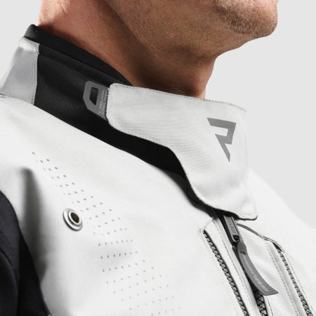 KURTKA MOTOCYKLOWA TEKSTYLNA REBELHORN HIKER 4 LIGHT GREY BLUE RED