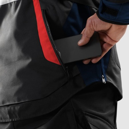 KURTKA MOTOCYKLOWA TEKSTYLNA REBELHORN HIKER 4 LIGHT GREY BLUE RED