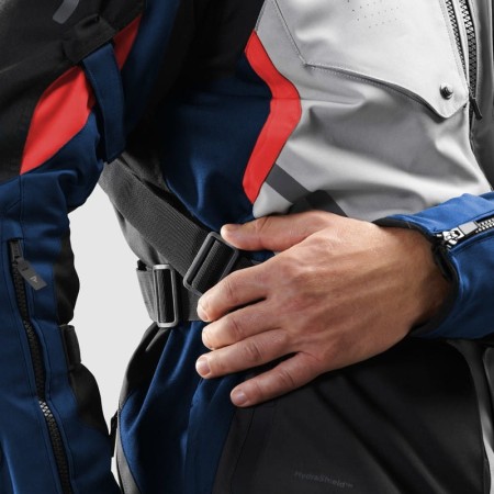 KURTKA MOTOCYKLOWA TEKSTYLNA REBELHORN HIKER 4 LIGHT GREY BLUE RED