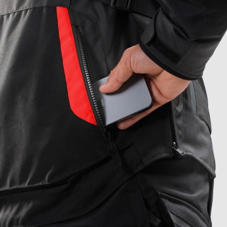 KURTKA MOTOCYKLOWA TEKSTYLNA REBELHORN HIKER 4 BLACK DARK GREY RED