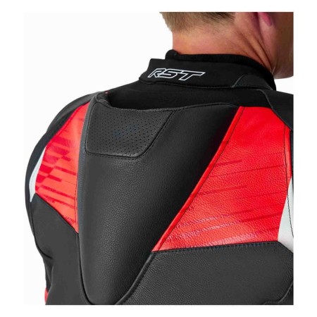 KURTKA MOTOCYKLOWA SKÓRZANA RST TRACTECH EVO D3O BLACK FLUO RED