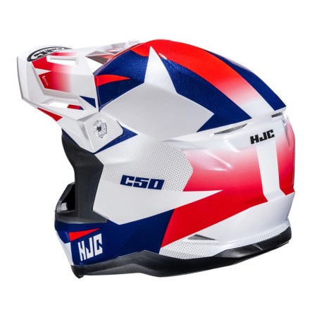 KASK MOTOCYKLOWY HJC C50 SLIDE WHITE BLUE