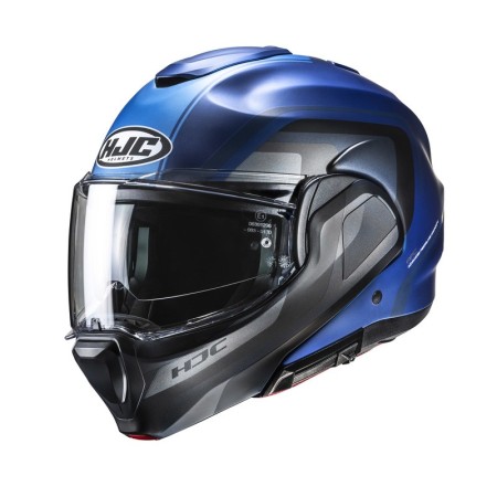 KASK MOTOCYKLOWY HJC F100 REFF BLUE GREY