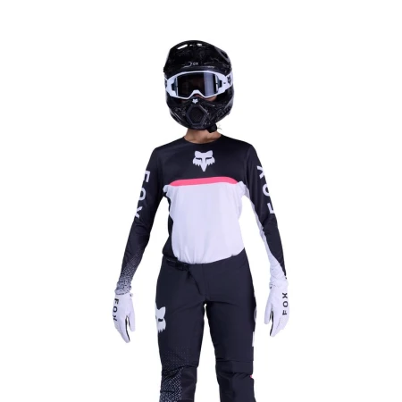 BLUZA MOTOCYKLOWA DAMSKA FOX FLEXAIR FRACTURE WHITE BLACK