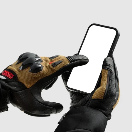 RĘKAWICE MOTOCYKLOWE REBELHORN DEFENDER DESERT BLACK RED