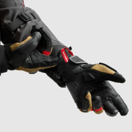 RĘKAWICE MOTOCYKLOWE REBELHORN DEFENDER DESERT BLACK RED