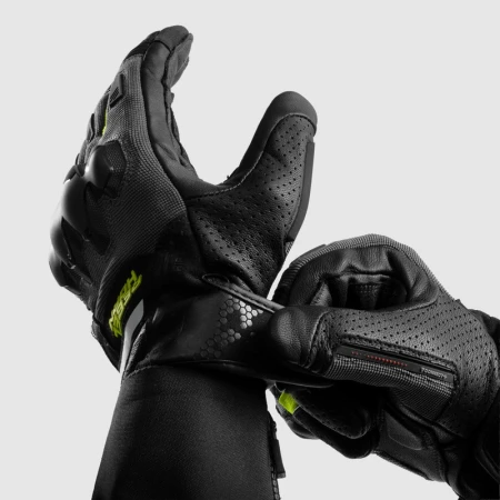 RĘKAWICE MOTOCYKLOWE REBELHORN DEFENDER BLACK GREY FLUO YELLOW