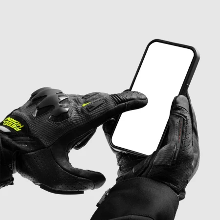 RĘKAWICE MOTOCYKLOWE REBELHORN DEFENDER BLACK GREY FLUO YELLOW