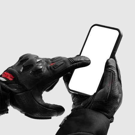 RĘKAWICE MOTOCYKLOWE REBELHORN DEFENDER BLACK RED