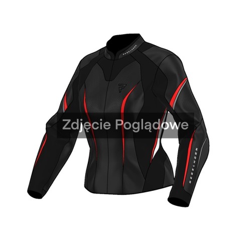 Przejdź do produktu KURTKA MOTOCYKLOWA SKÓRZANA DAMSKA REBELHORN DIVA ST BLACK RED WHITE W32