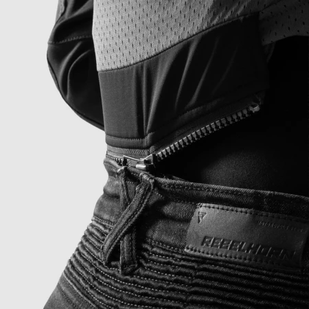 JEANSY MOTOCYKLOWE DAMSKIE REBELHORN AGNESS 2 WASHED BLACK MONOLAYER 24/30