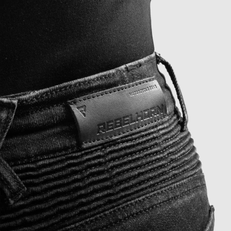 JEANSY MOTOCYKLOWE DAMSKIE REBELHORN AGNESS 2 WASHED BLACK MONOLAYER 24/30