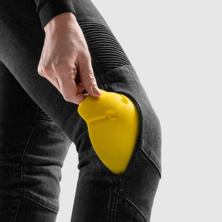 JEANSY MOTOCYKLOWE DAMSKIE REBELHORN AGNESS 2 WASHED BLACK MONOLAYER 24/30