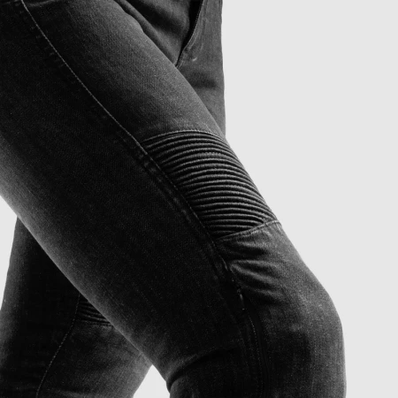 JEANSY MOTOCYKLOWE DAMSKIE REBELHORN AGNESS 2 WASHED BLACK MONOLAYER 24/30