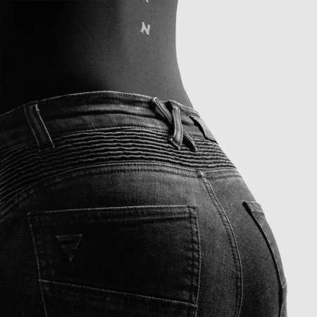 JEANSY MOTOCYKLOWE DAMSKIE REBELHORN AGNESS 2 WASHED BLACK MONOLAYER 24/30