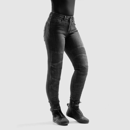 Przejdź do produktu JEANSY MOTOCYKLOWE DAMSKIE REBELHORN AGNESS 2 WASHED BLACK MONOLAYER 