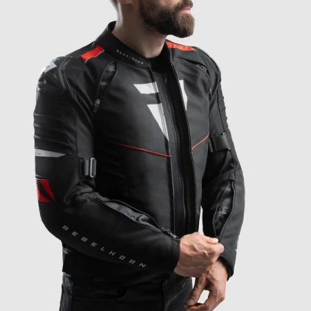 KURTKA MOTOCYKLOWA TEKSTYLNA REBELHORN VANDAL 2 BLACK RED