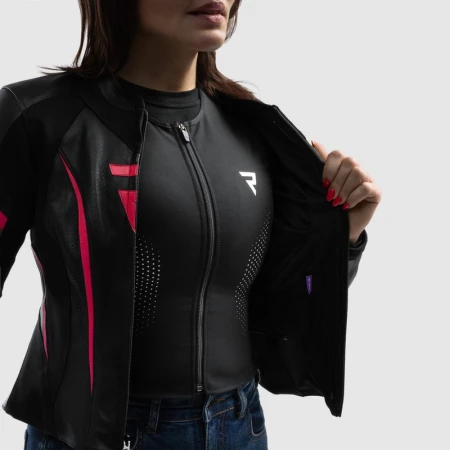 KURTKA MOTOCYKLOWA SKÓRZANA DAMSKA REBELHORN DIVA ST BLACK PINK W32