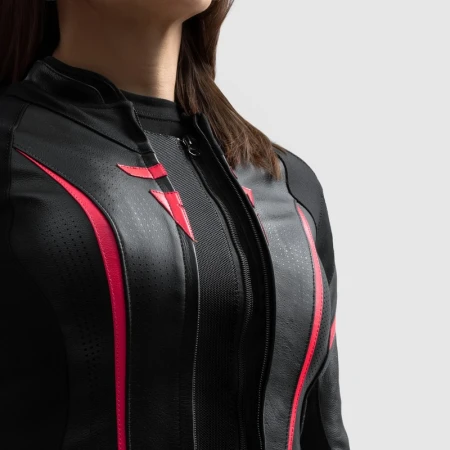 KURTKA MOTOCYKLOWA SKÓRZANA DAMSKA REBELHORN DIVA ST BLACK PINK W32