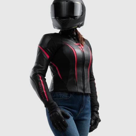 KURTKA MOTOCYKLOWA SKÓRZANA DAMSKA REBELHORN DIVA ST BLACK PINK W32