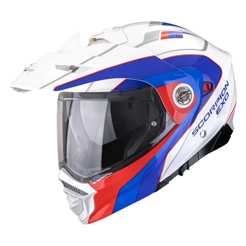 Kask Motocyklowy Systemowy SCORPION ADX-2 KAMPS WHITE RED BLUE