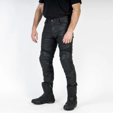 JEANSY MOTOCYKLOWE OZONE RUSTY WAXED BLACK 28/32