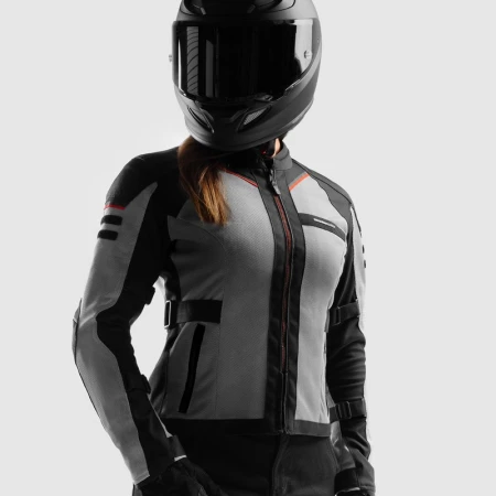 KURTKA MOTOCYKLOWA TEKSTYLNA DAMSKA REBELHORN SCANDAL 3 BLACK GREY RED WXS