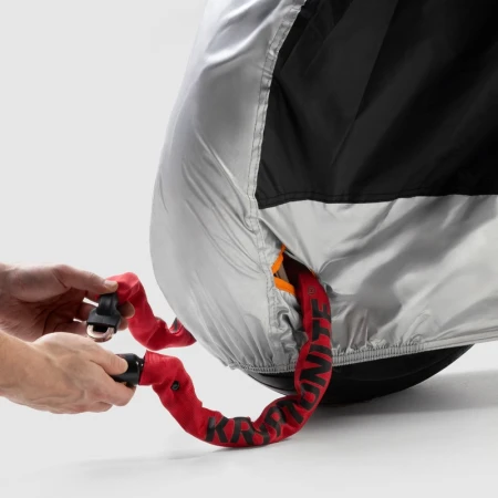 POKROWIEC NA MOTOCYKL REBELHORN SHELTER Z MIEJSCEM NA KUFER BLACK SILVER