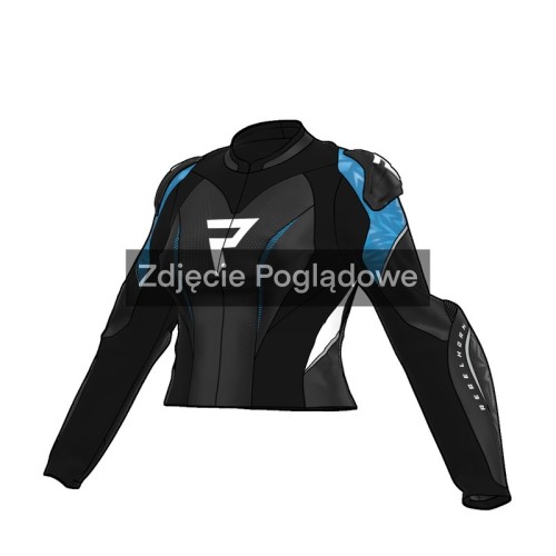 Przejdź do produktu KURTKA MOTOCYKLOWA SKÓRZANA DAMSKA REBELHORN DIVA RS BLACK BLUE W32