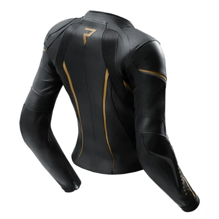 KURTKA MOTOCYKLOWA SKÓRZANA DAMSKA REBELHORN DIVA ST BLACK GOLD W32