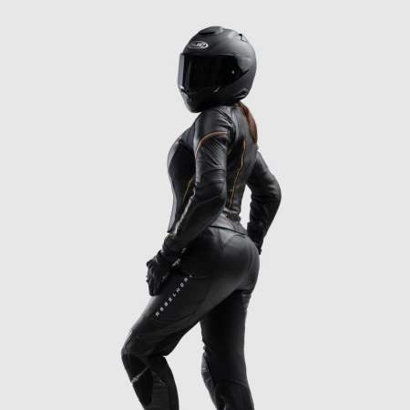 KURTKA MOTOCYKLOWA SKÓRZANA DAMSKA REBELHORN DIVA ST BLACK GOLD W32
