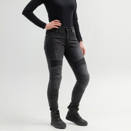 JEANSY MOTOCYKLOWE DAMSKIE BROGER AURA WASHED BLACK 26/30