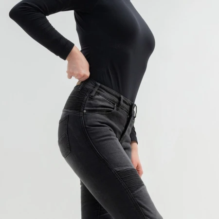 JEANSY MOTOCYKLOWE DAMSKIE BROGER AURA WASHED BLACK 26/30
