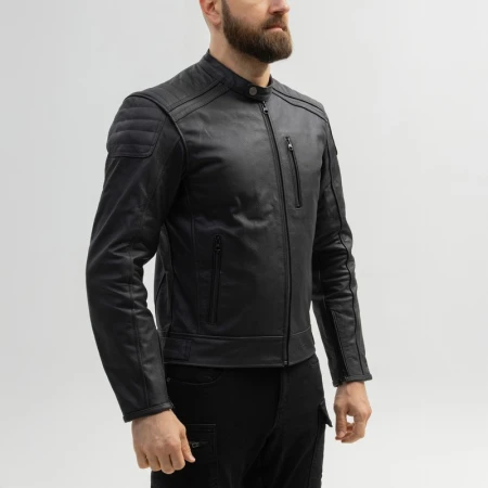 KURTKA MOTOCYKLOWA SKÓRZANA BROGER LEGEND BLACK