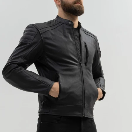 KURTKA MOTOCYKLOWA SKÓRZANA BROGER LEGEND BLACK