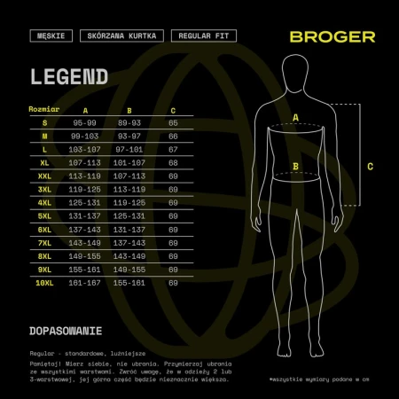 KURTKA MOTOCYKLOWA SKÓRZANA BROGER LEGEND BLACK