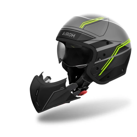 KASK MOTOCYKLOWY AIROH J110 SLIM YELLOW MATT