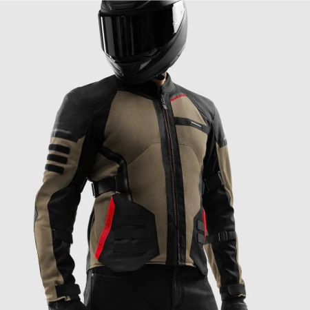 KURTKA MOTOCYKLOWA TEKSTYLNA REBELHORN SCANDAL 3 DESERT BLACK RED