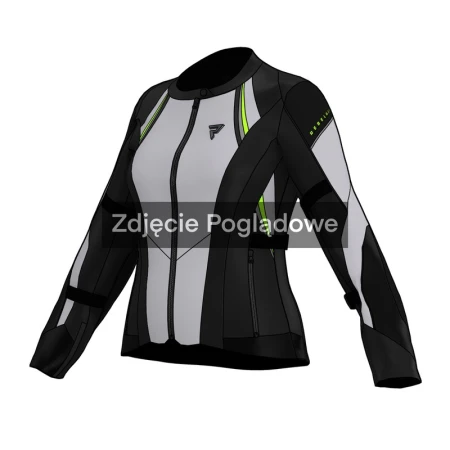 KURTKA MOTOCYKLOWA TEKSTYLNA DAMSKA REBELHORN SWIFT LIGHT GREY FLUO YELLOW WXS